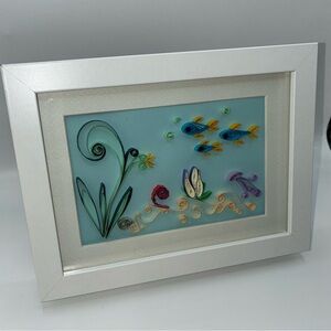 Framed Quilling Art with Fish and Flowers